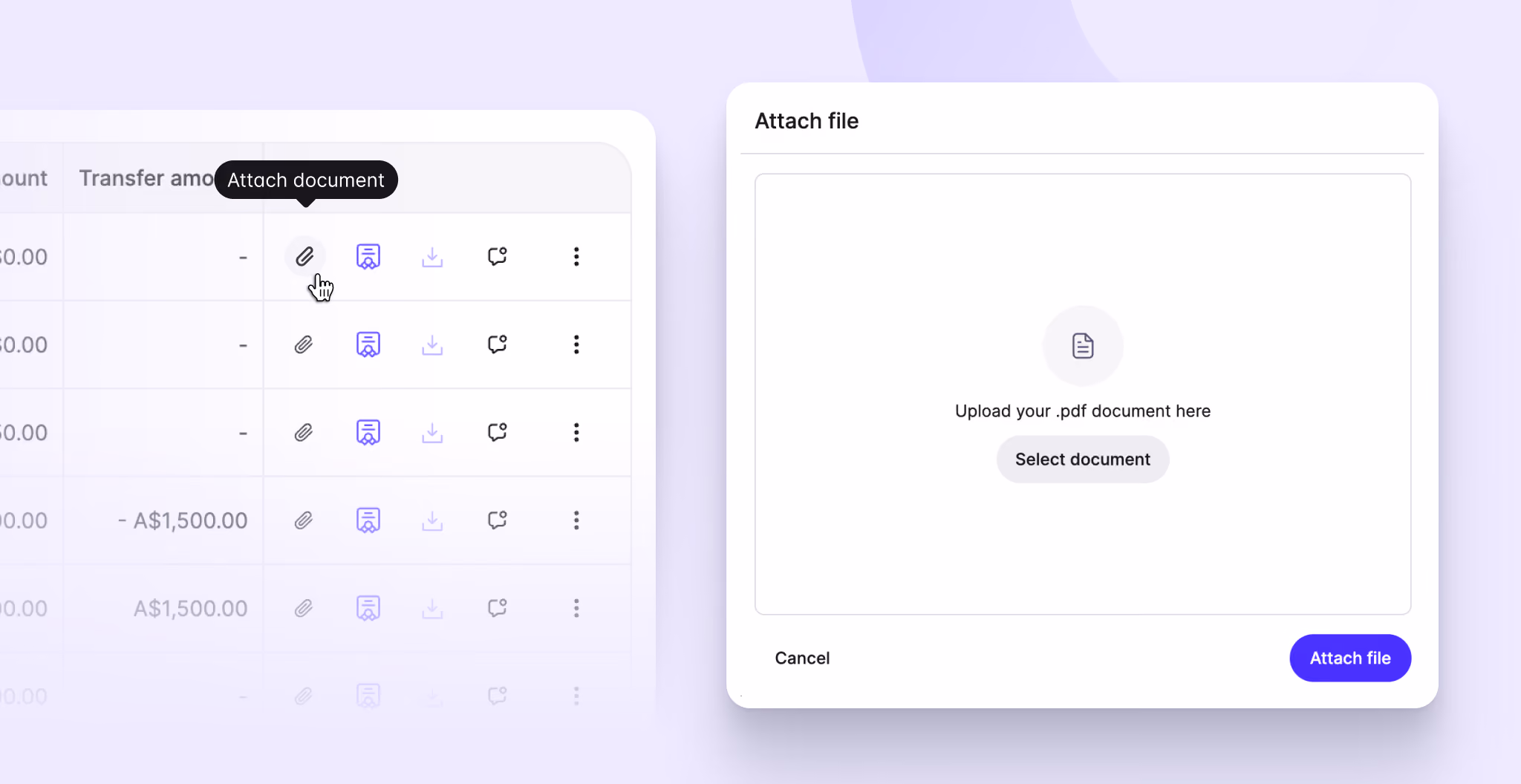 CakeEquity — attach documents to transactions