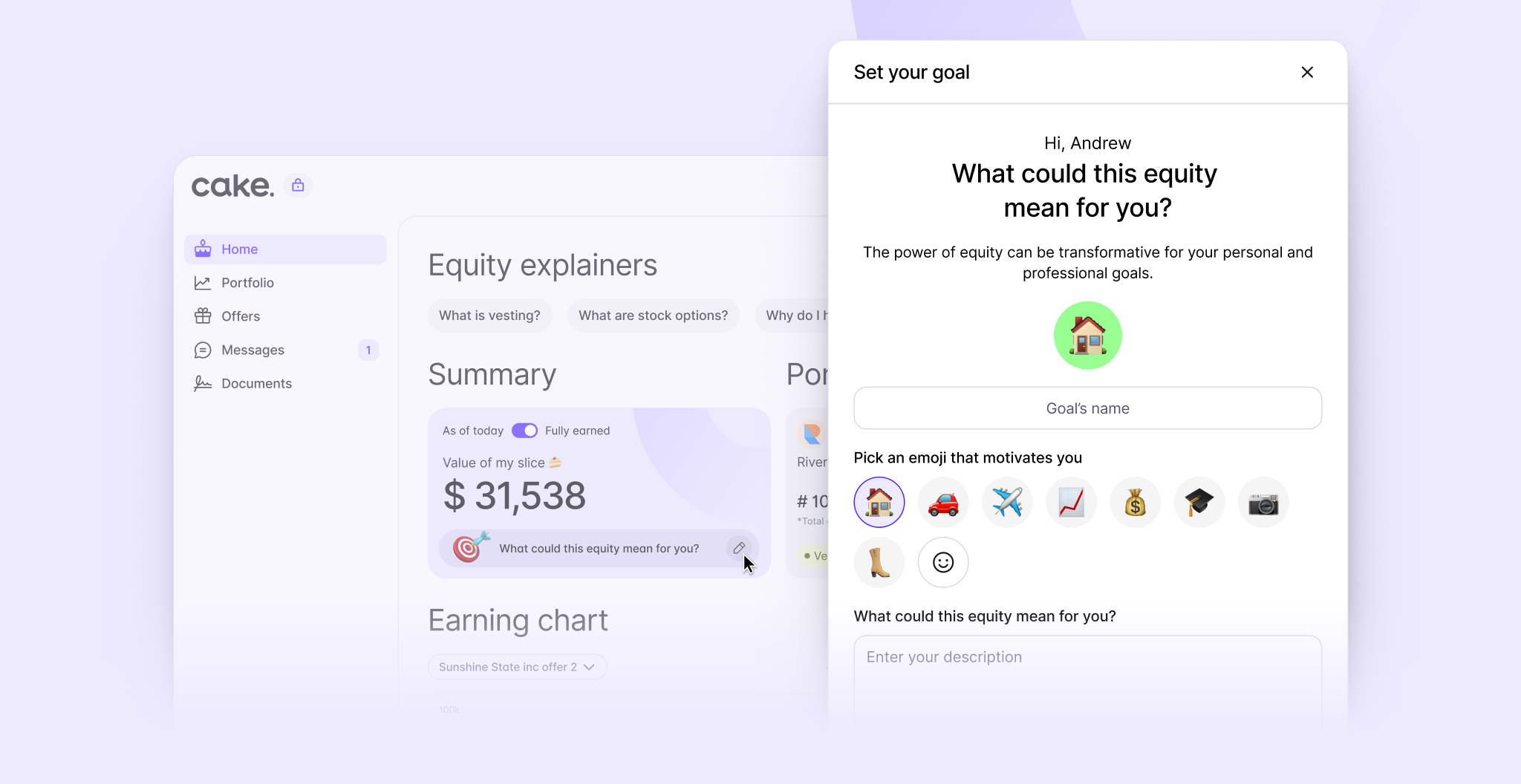 CakeEquity — equity goals in MyCake