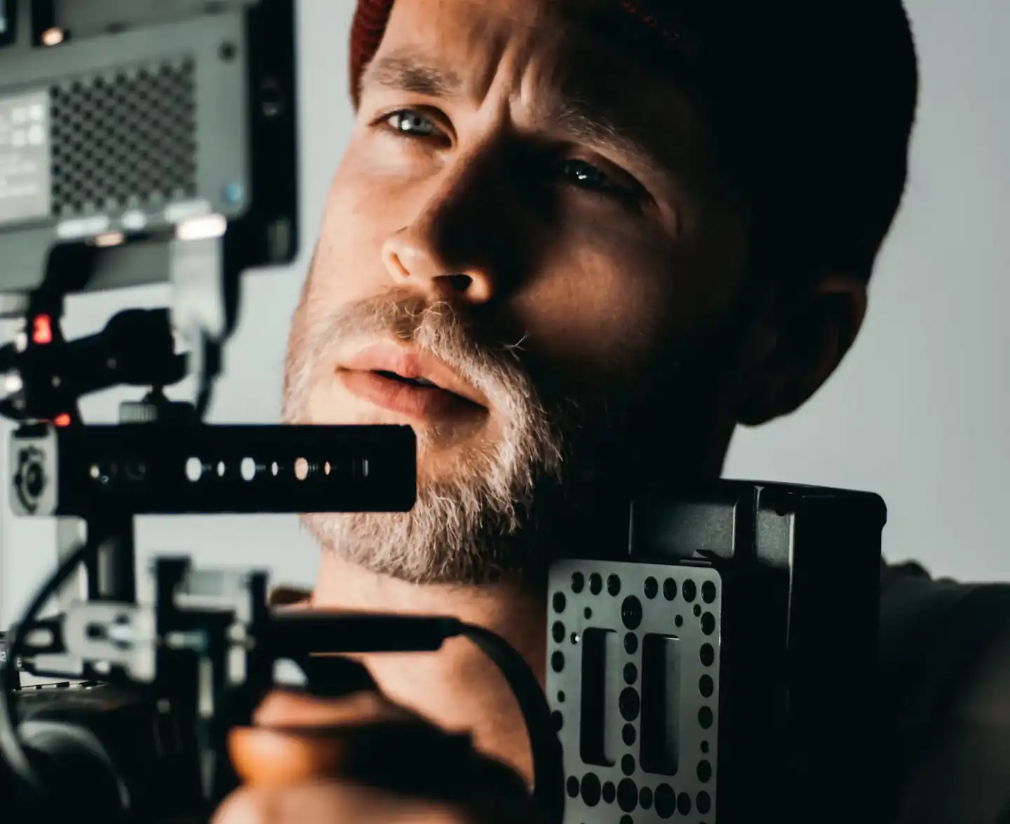 Cameraman looking at the monitor