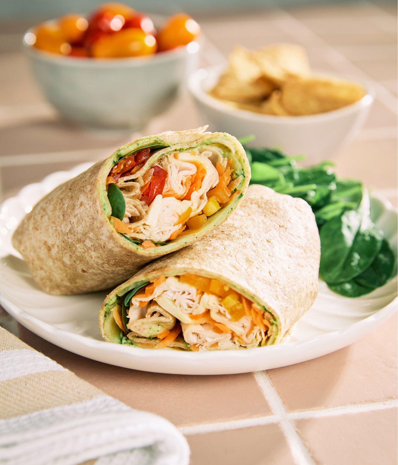 Spinach Rainbow Wraps