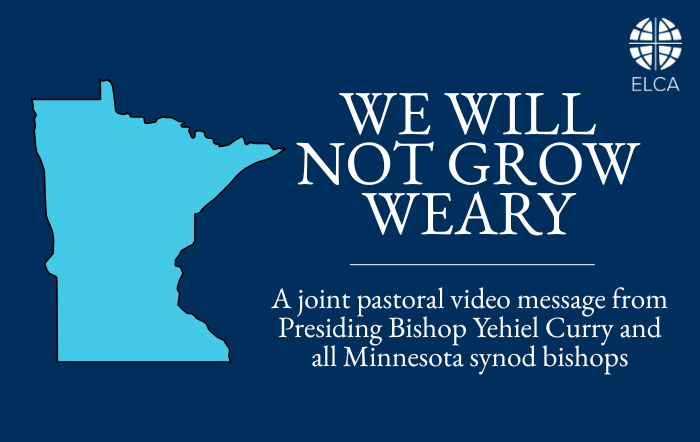 Presiding Bishop Yehiel Curry and ELCA synod bishops from Minnesota share a joint pastoral message addressing recent immigration activity.