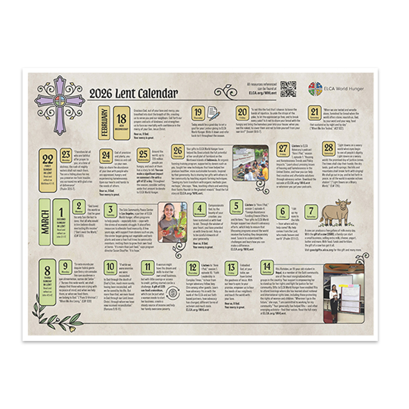 World Hunger Lent 2026 Calendar