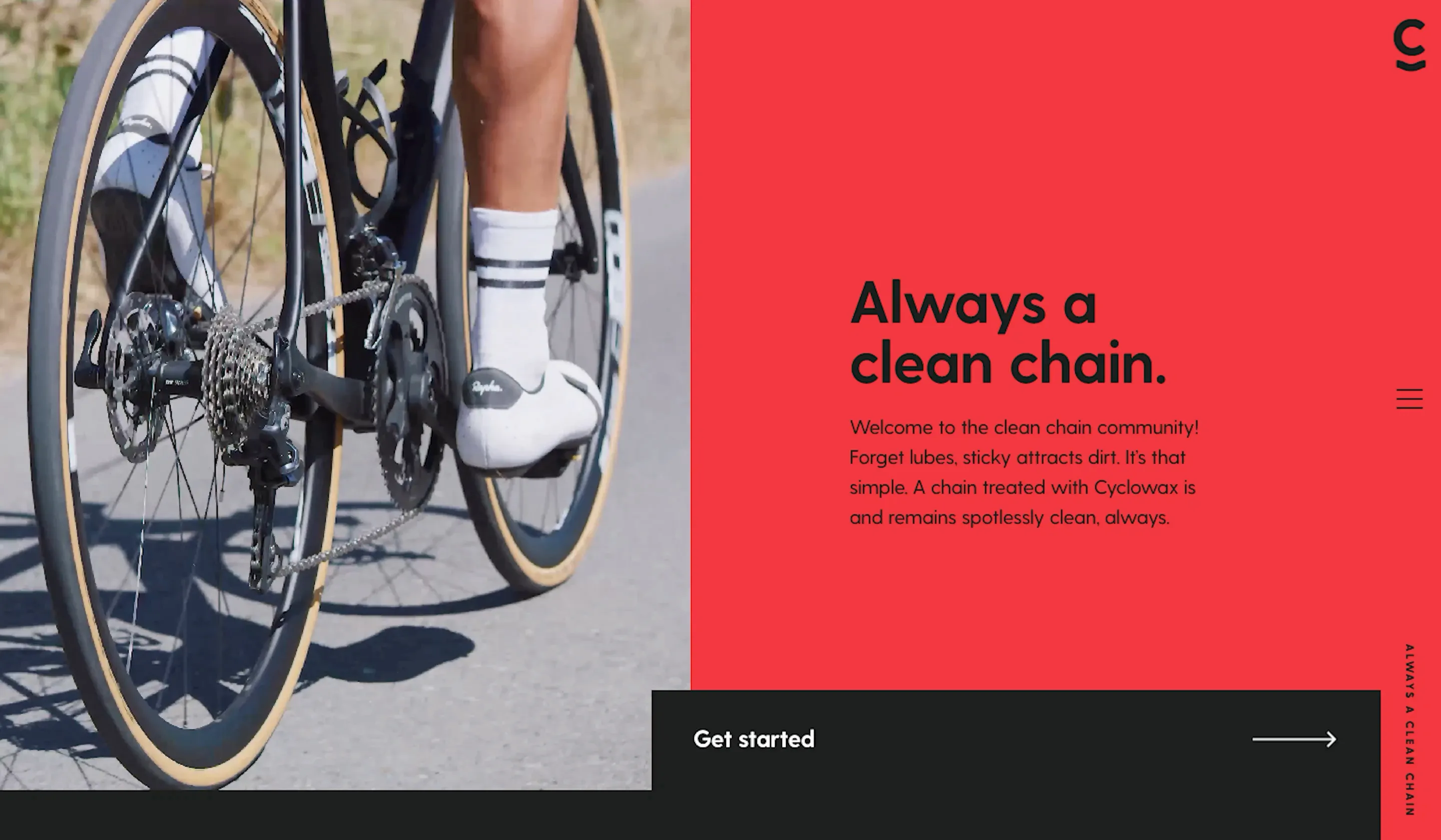 Screenshot of the homepage for Cyclowax.