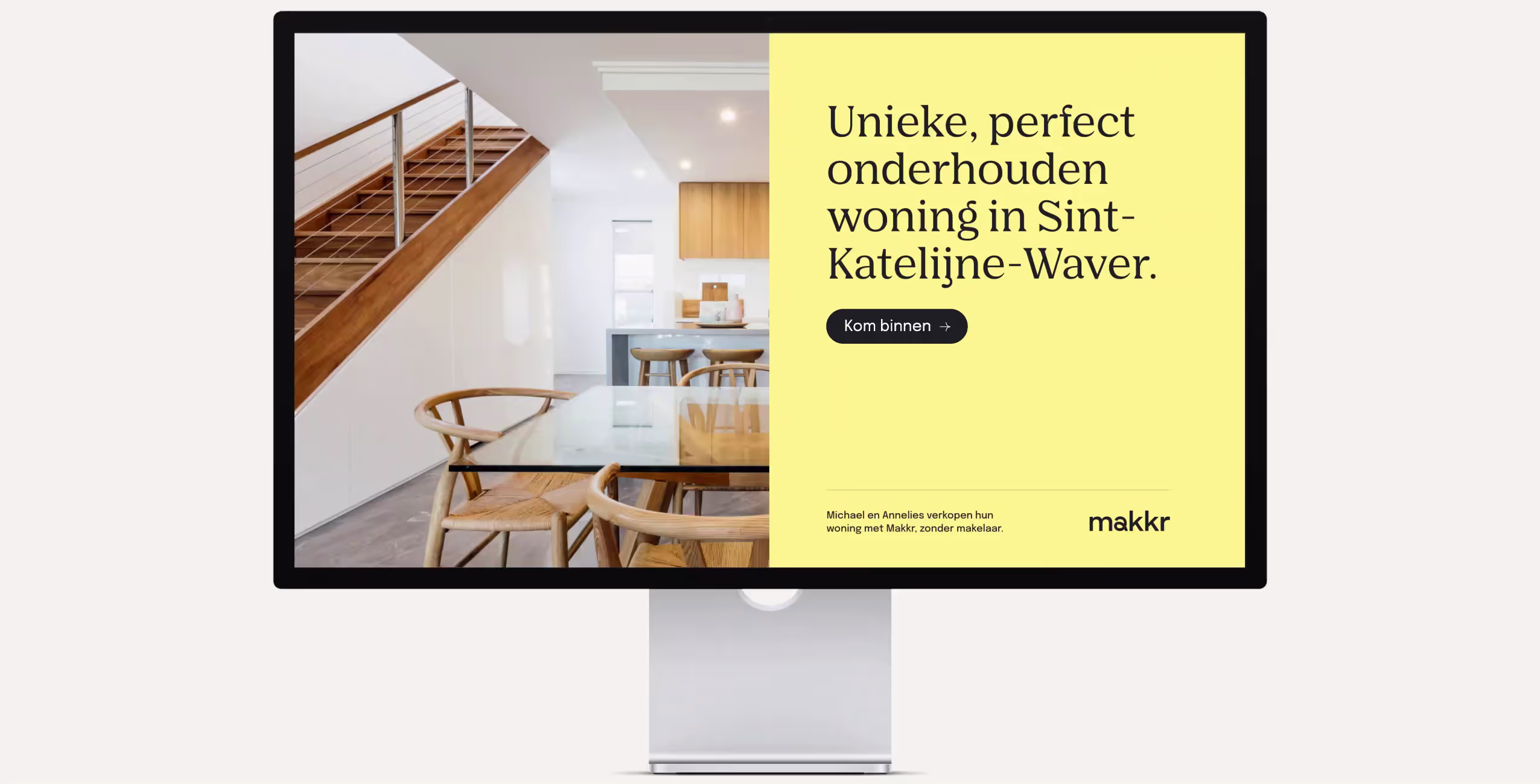 Een animatie die een persoonlijke woningsite toont.