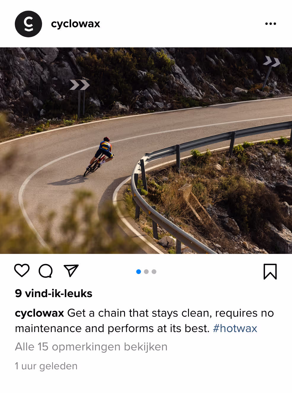 Cyclowax social media post.