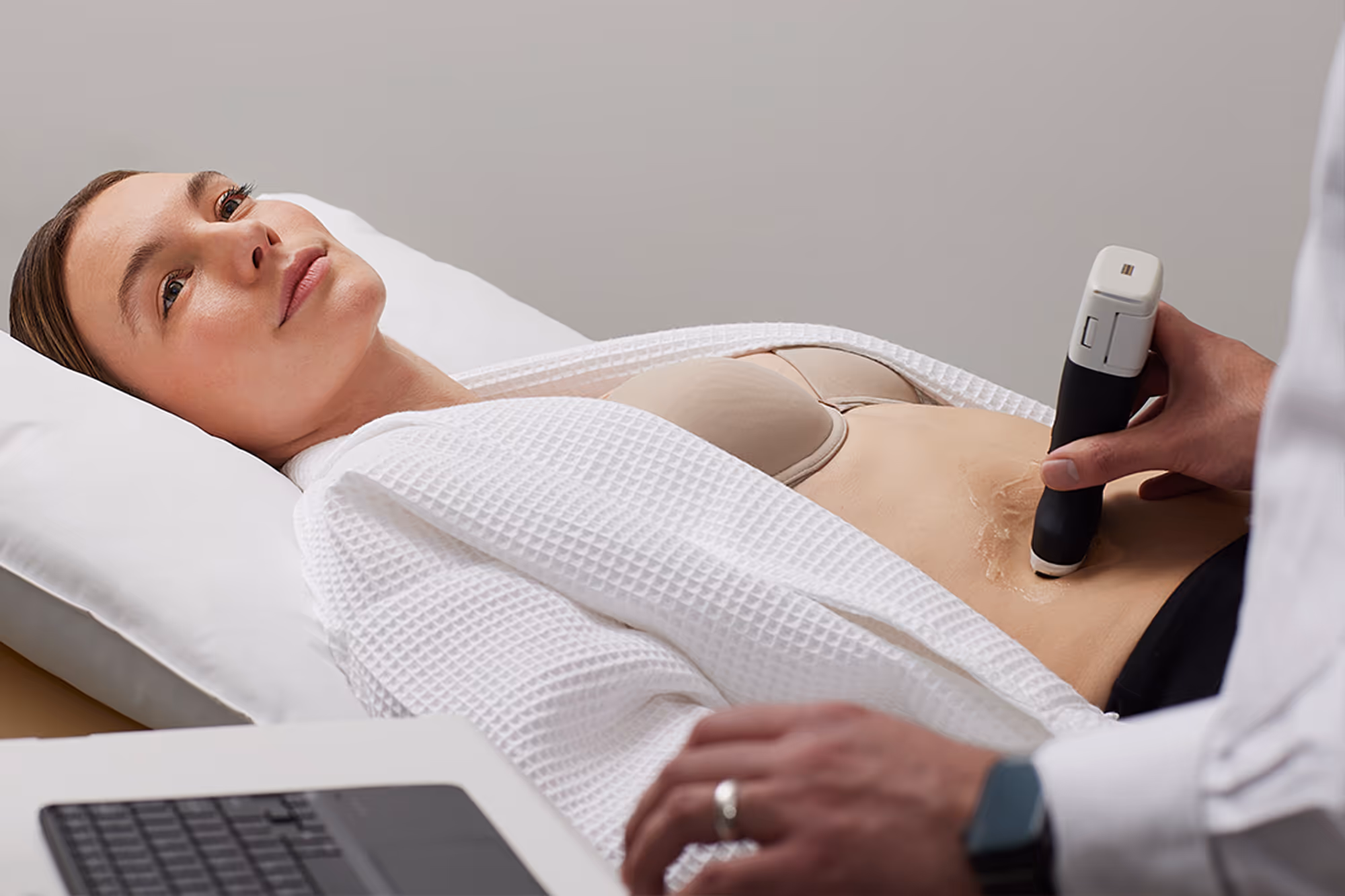 A woman getting an ultrasound