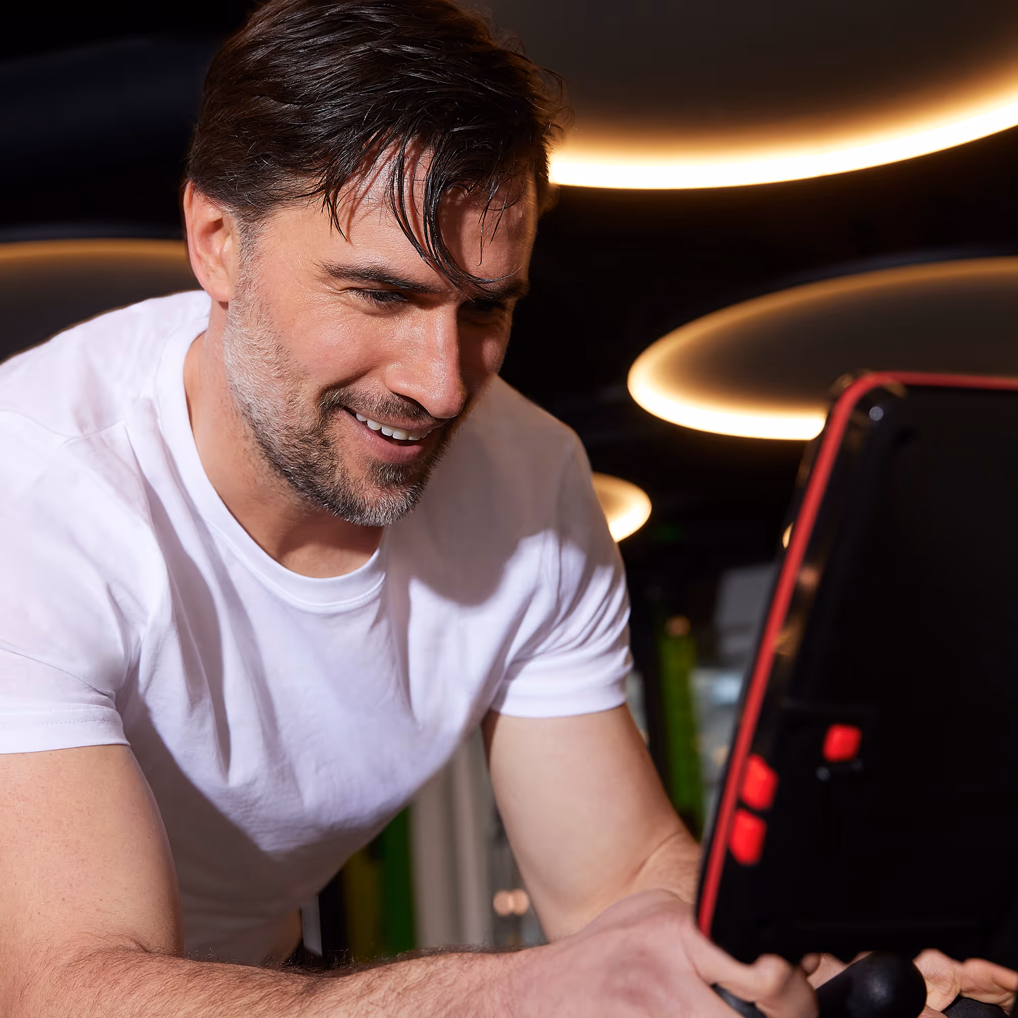 A man on a computer