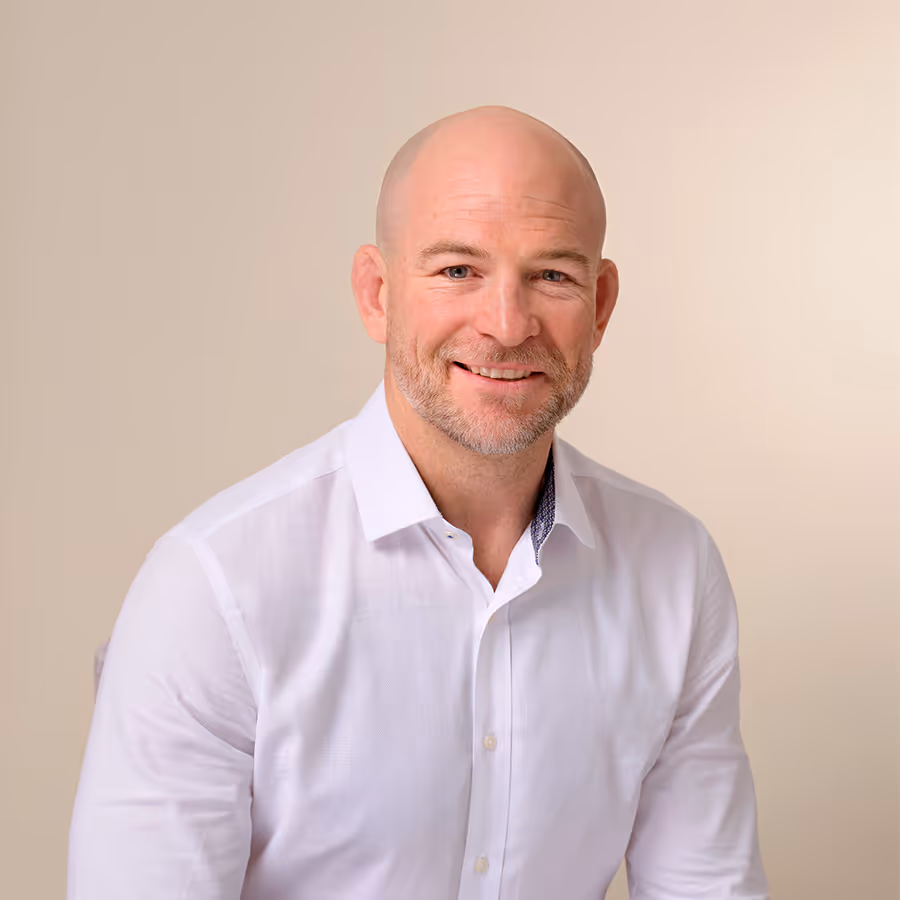 A man in a white shirt