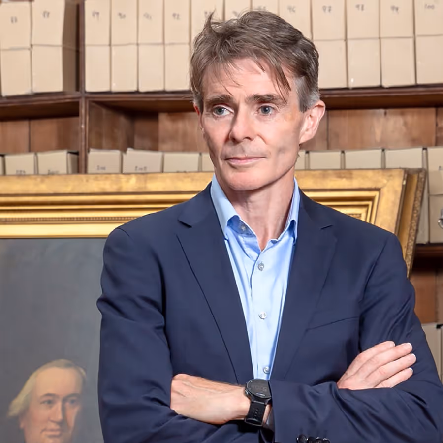 A man in a blue suit