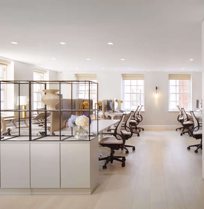 A white office