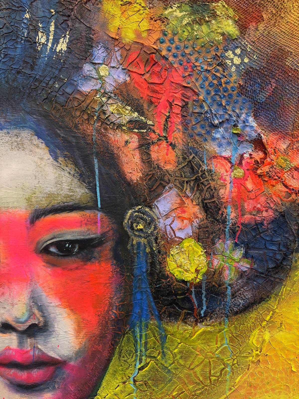 Portret of a Geisha Yellow FLower- ORIGINAL - available in prints