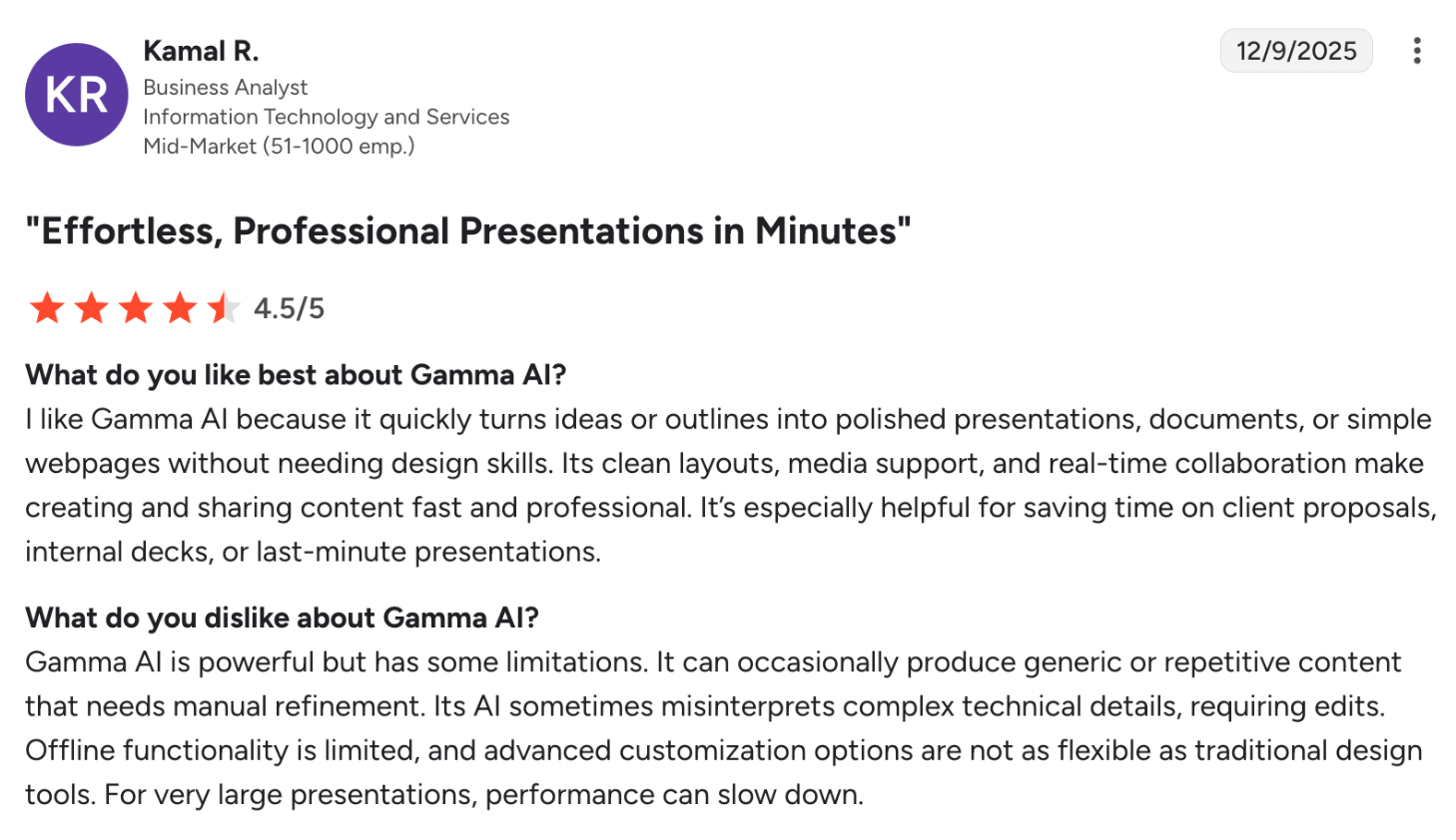 Gamma feedback image