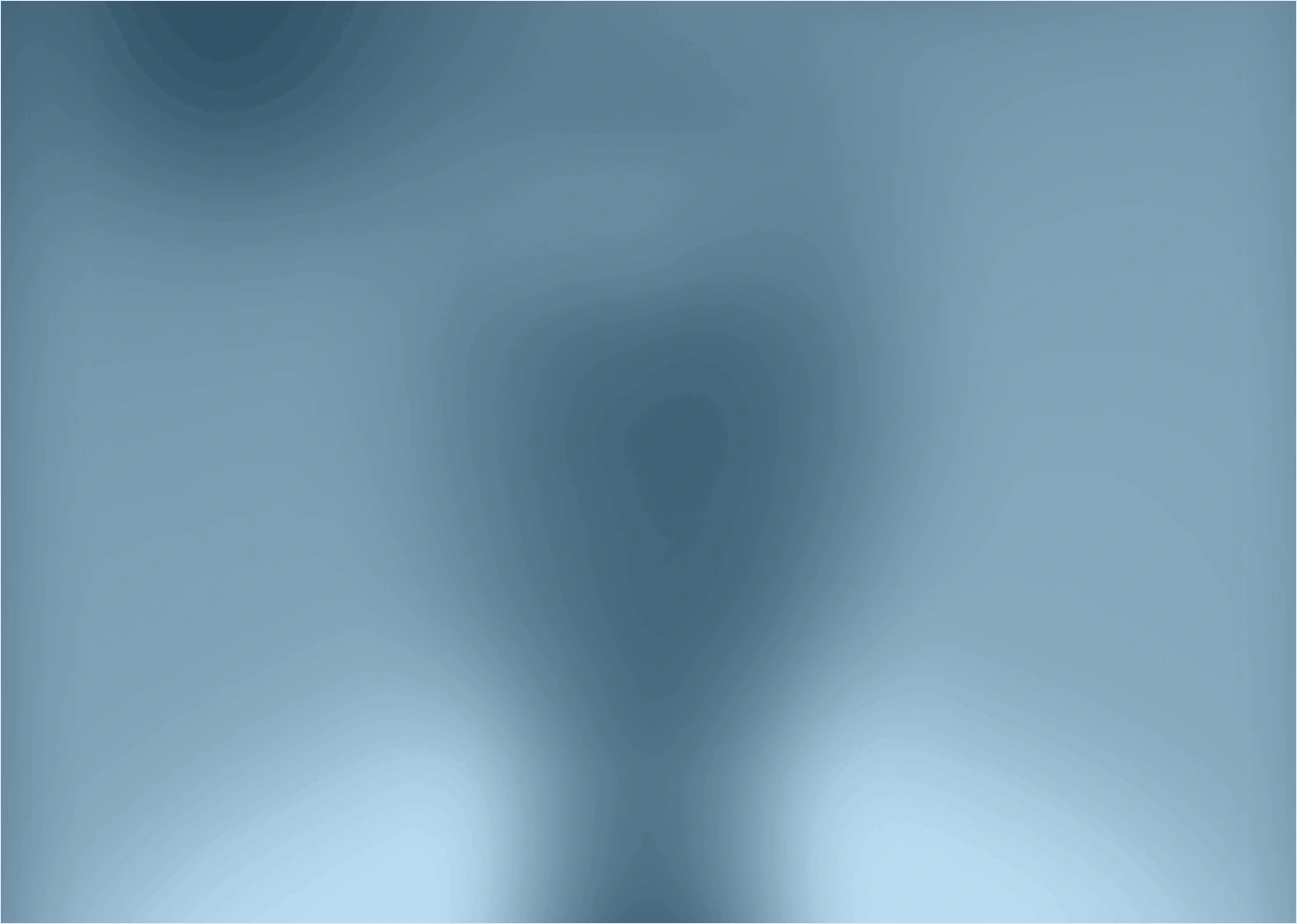 Testimonials blurred gradient background in shades of blue and gray.