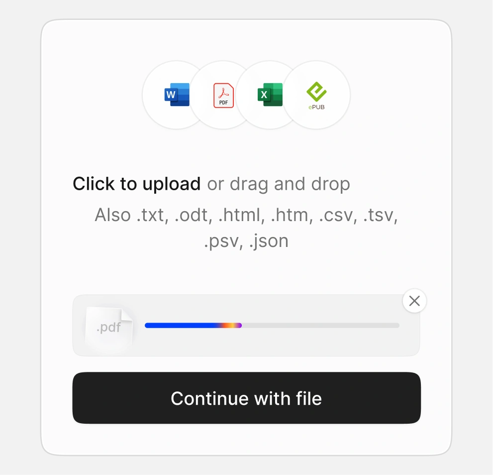 Type your topic or upload your content