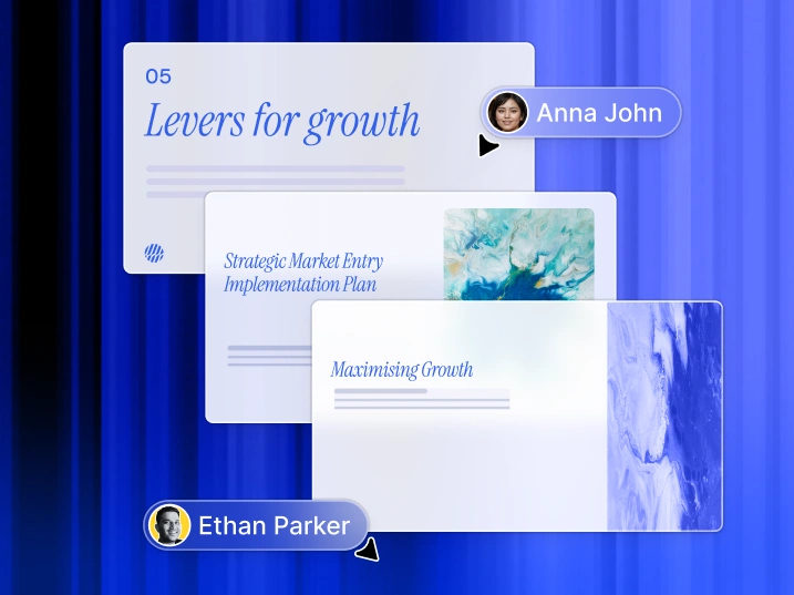 Co-edit slides live with your team.