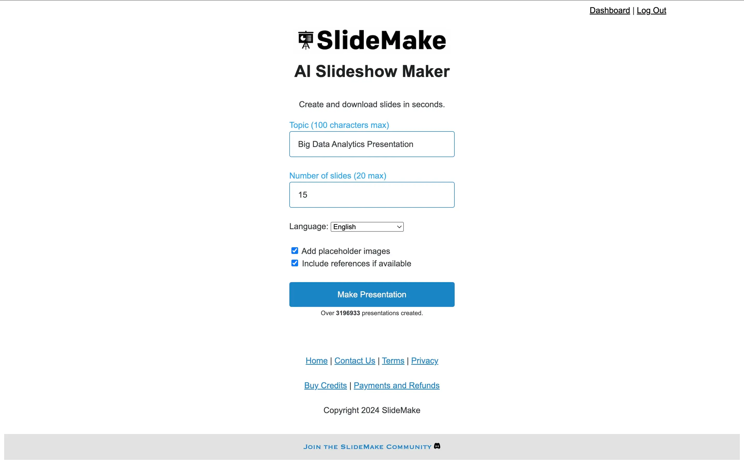 SlideMake AI and designers step screenshot