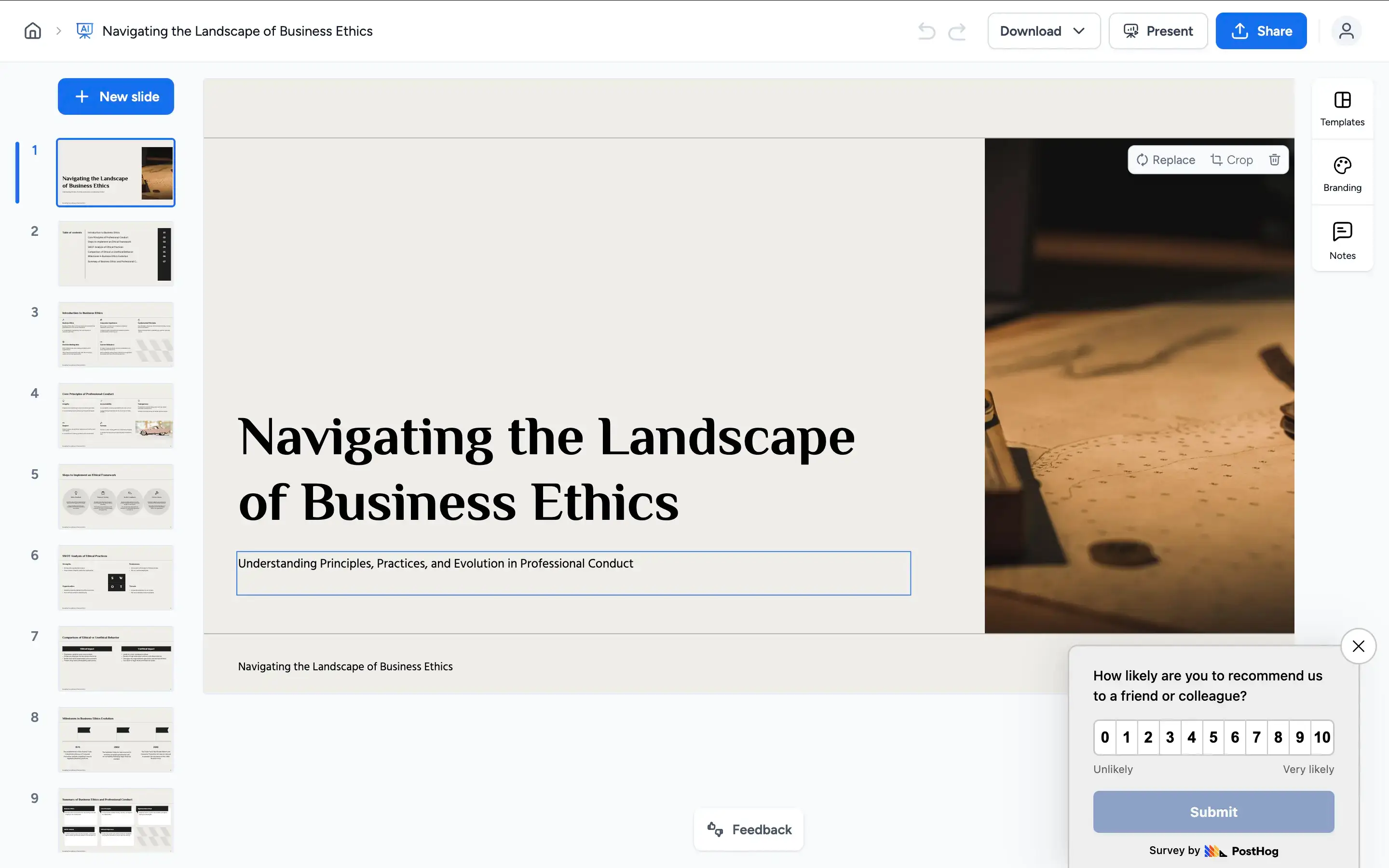 SlideSpeak Step 3: Refine in editor