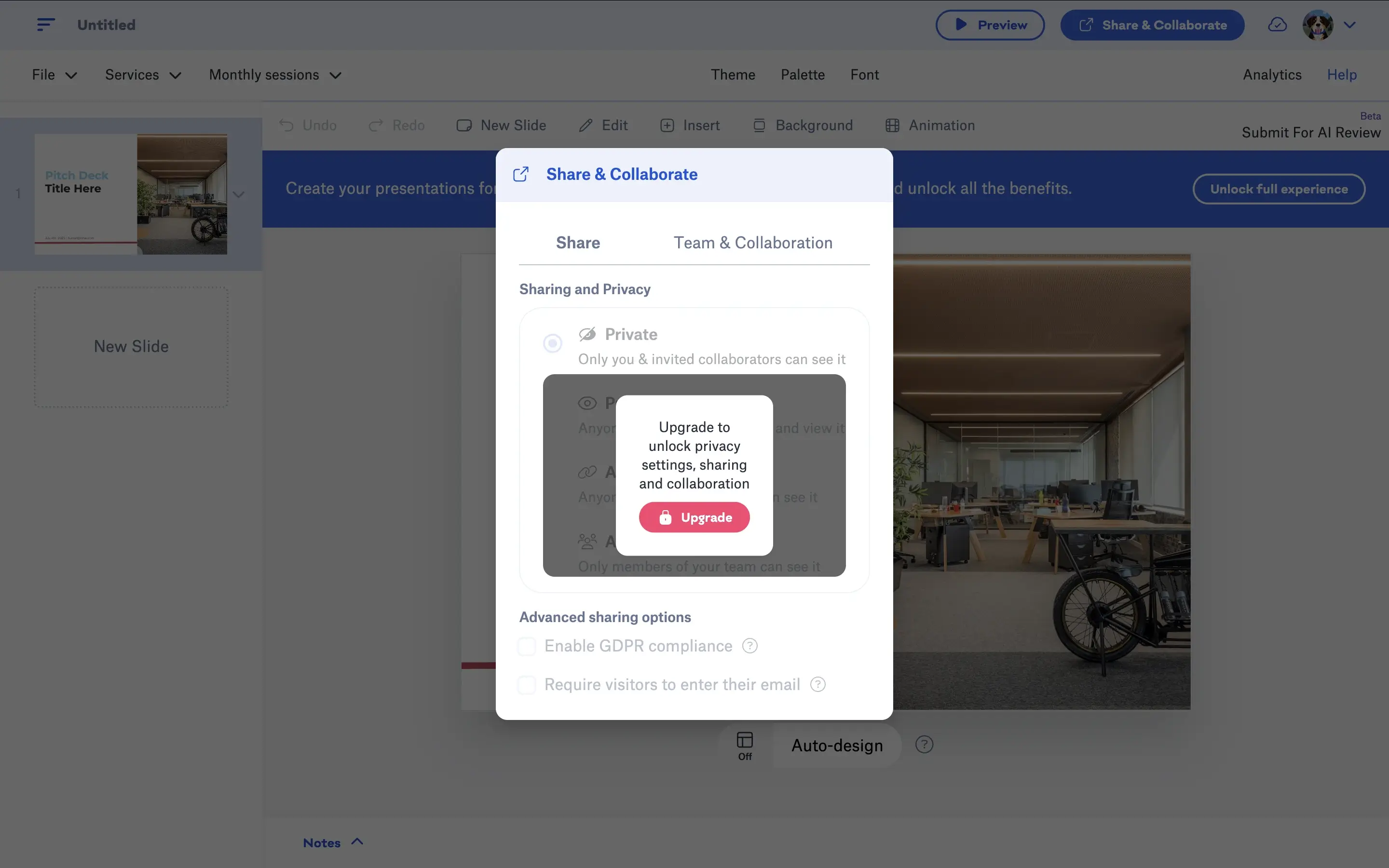 Slidebean step 4 screenshot