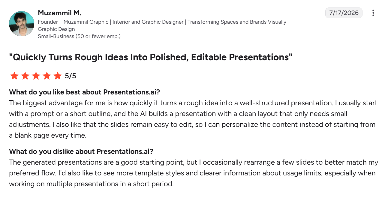 Presentations.AIのレビュー