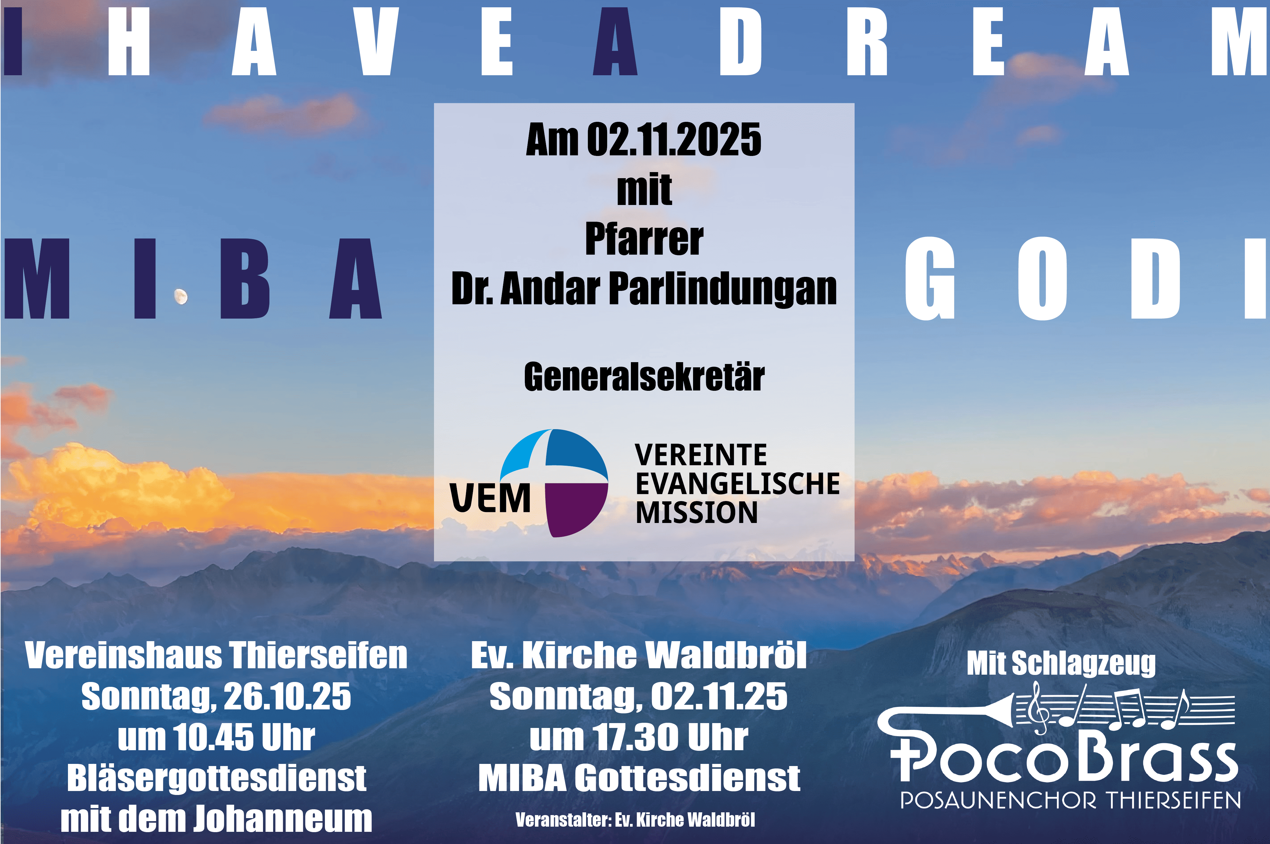 MIBA-Gottesdienst um 17:30 Uhr