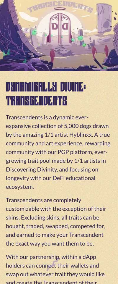 Divine Dogs Transcendents Website
