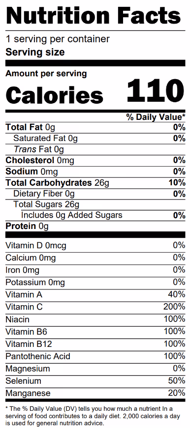 nutrition facts