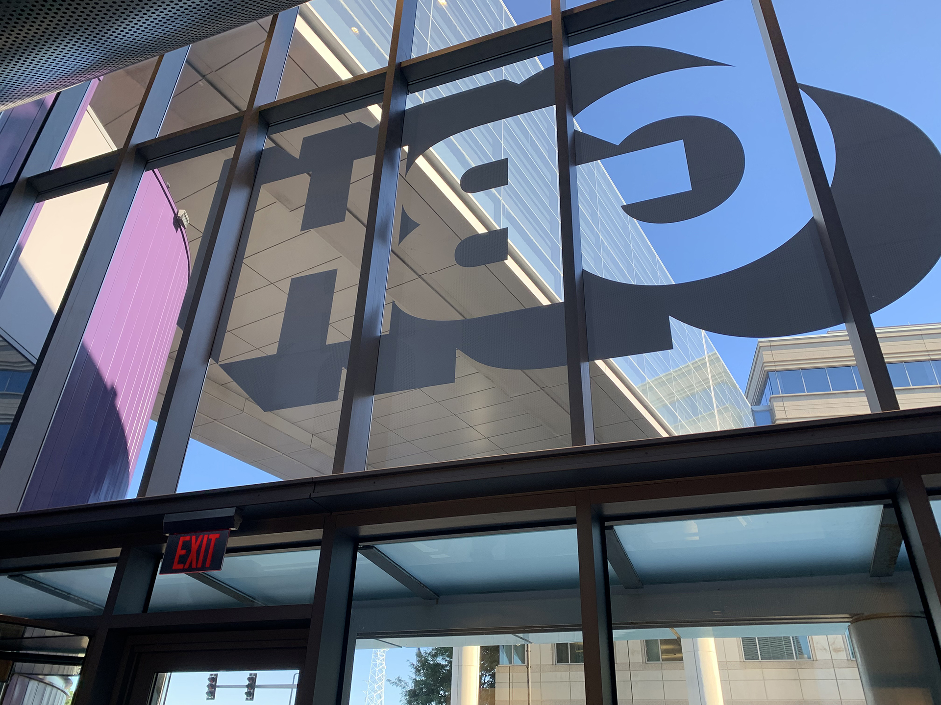 GBH logo on glass entry wall