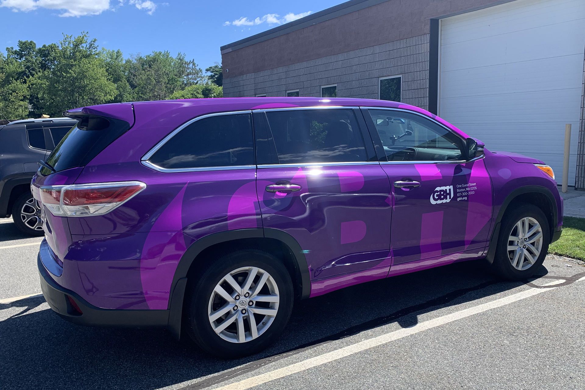 Rebranded car wrap for GBH Production group vehicle