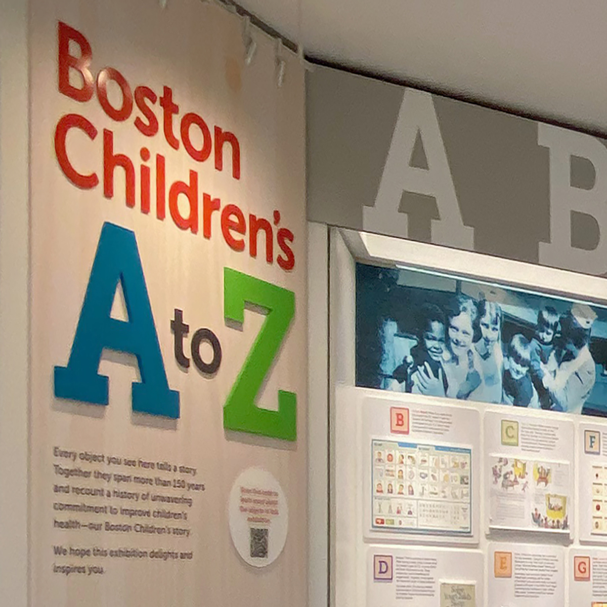 Boston Children's A to Z exhibition title