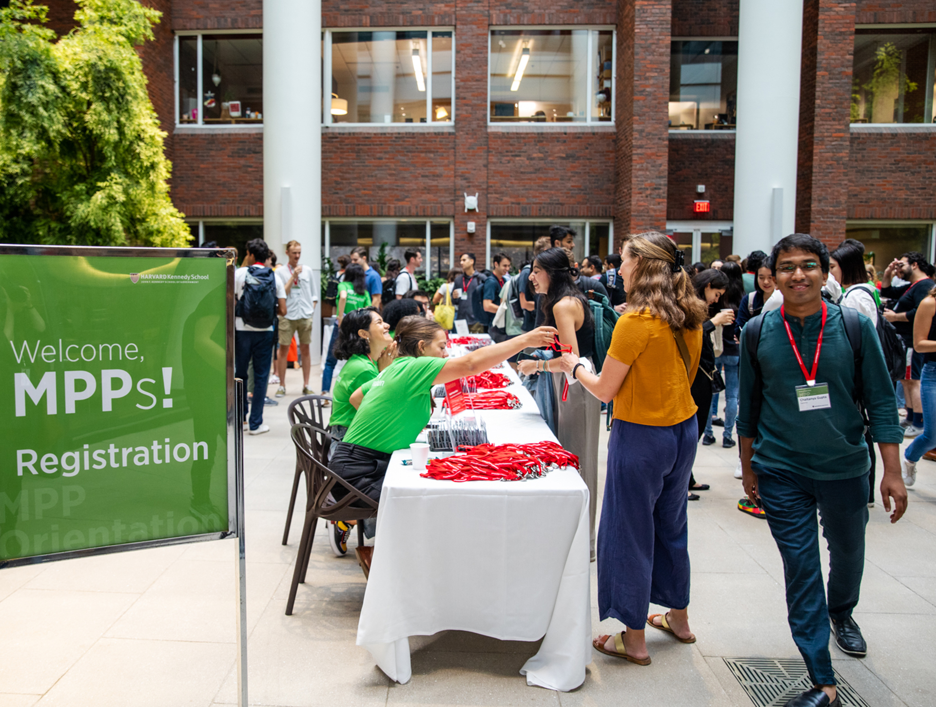 Staff registering new MPP students during Orientation