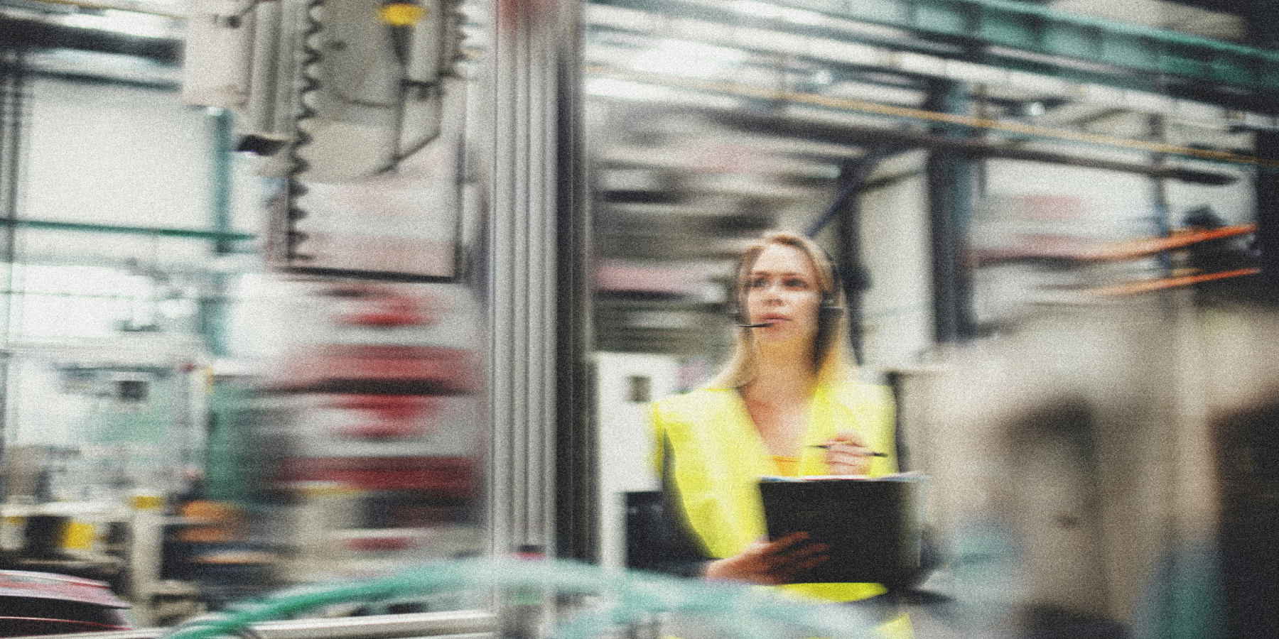 Logistics worker with headset and clipboard. Increasing membership engagement for a professional association.