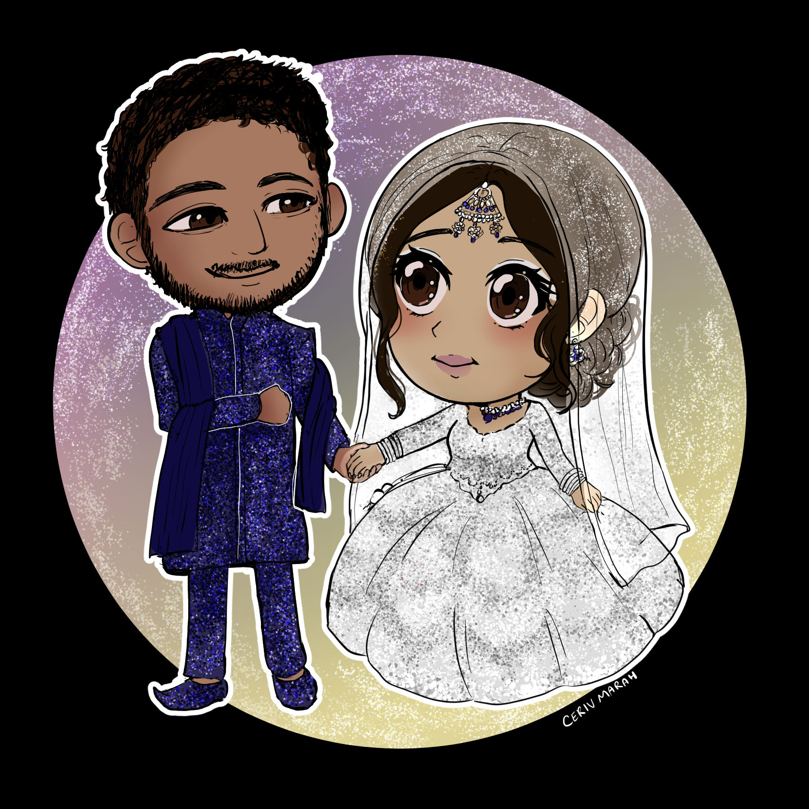 wedding couple chibi