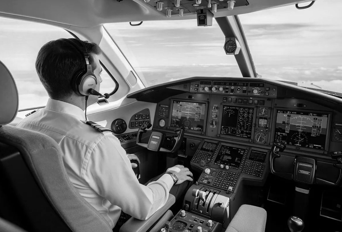 Single pilot operating a Part 135 turbine aircraft cockpit during IFR flight, relevant to CVR requirement considerations.