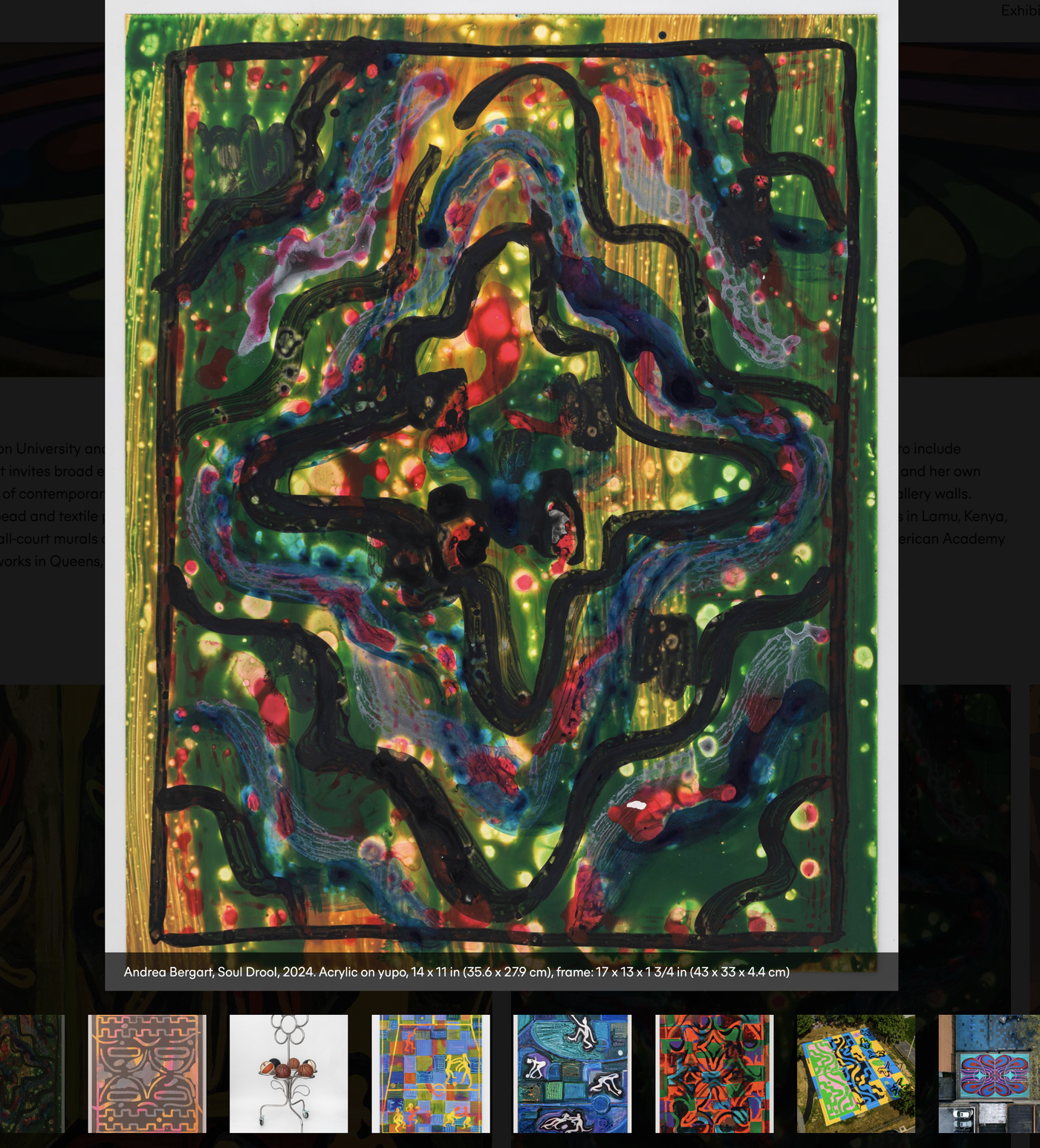 Custom lightbox with artwork, caption bar and thumbnail strip