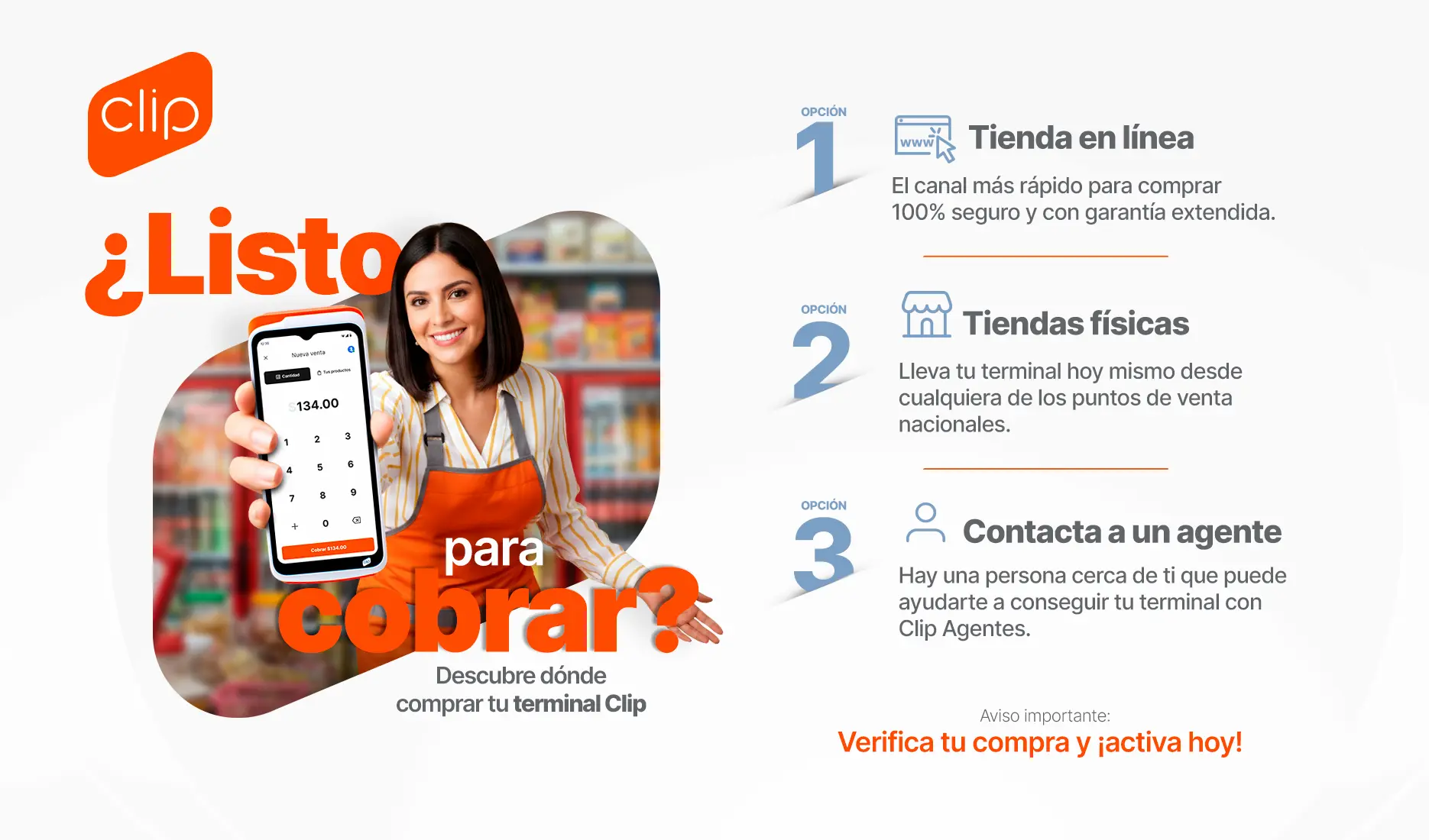 Mujer muestra lo fácil que es cobrar con terminal Clip