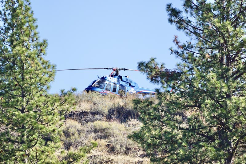 Life Flight helicopter temporarily down for maintenance in Fruitvale.Photo credit: Curtis Crothers