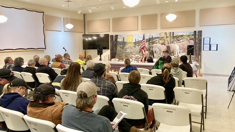 New Meadows mayoral candidates take questions from the public last Thursday evening.Photo credit: Nate Estes