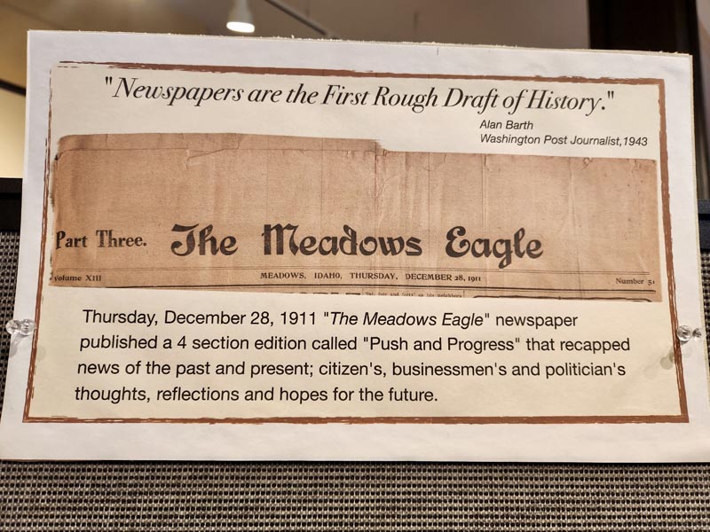A clipping from The Meadows Eagle newspaper from 1911.Photo credit: Rachel Reynaga
