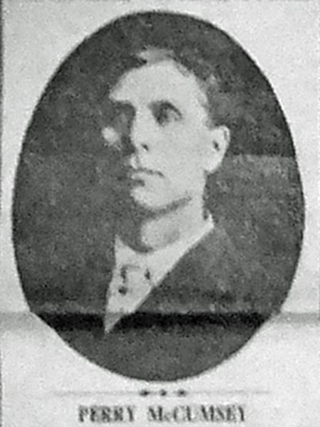 Perry McCumsey came to Meadows Valley in 1885. This photo came from a 1911 Meadows Eagle newspaper.