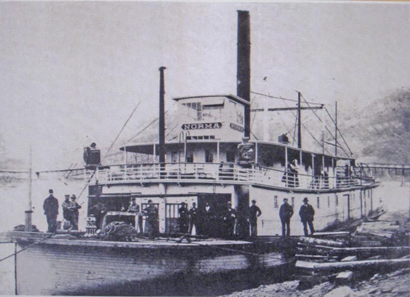 The Steamship “Norma” commissioned by Albert Kleinschmidt to haul copper ore on the Snake River.