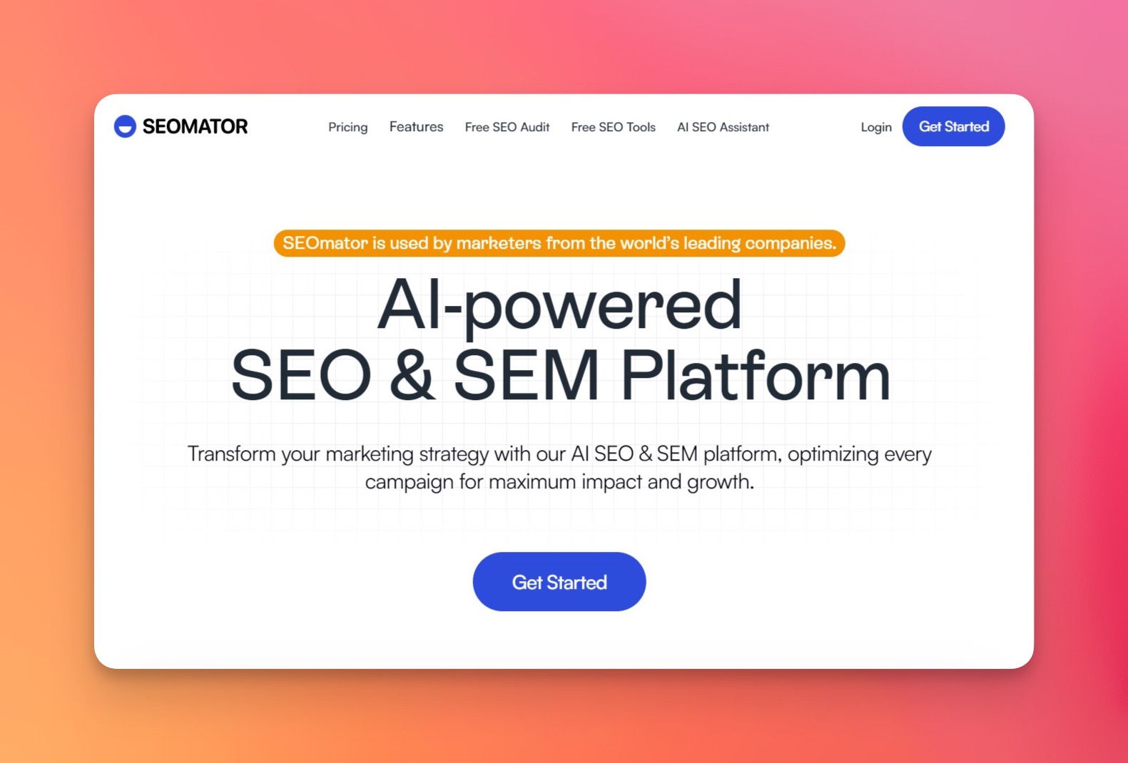 SEOmator-Dashboard mit umfassenden SEO-Audit-Ergebnissen, Site-Health-Score und technischer Problemaufschlüsselung