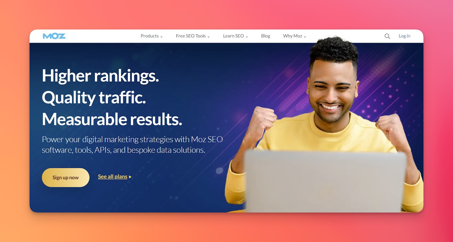 Moz Pro-Dashboard mit Keyword-Rankings, Domain-Authority-Scores und Wettbewerbsanalyse-Metriken