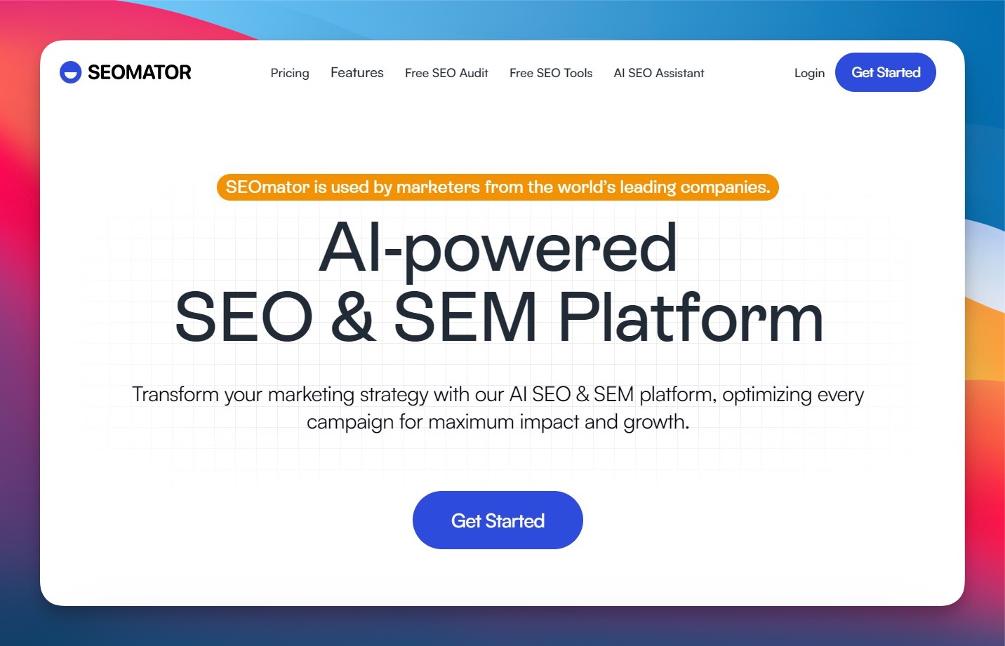SEOmator-Dashboard zeigt Website-Audit-Ergebnisse mit Gesundheitsscore, Crawl-Statistiken und SEO-Problemkategorien