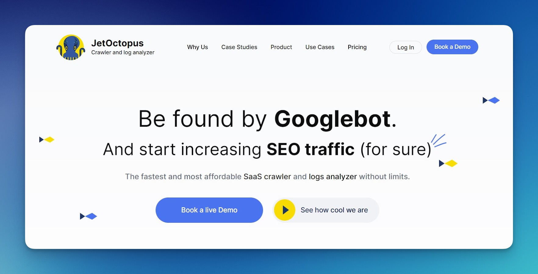 JetOctopus technisches SEO-Crawler-Dashboard mit Crawl-Statistiken und Problemerkennung