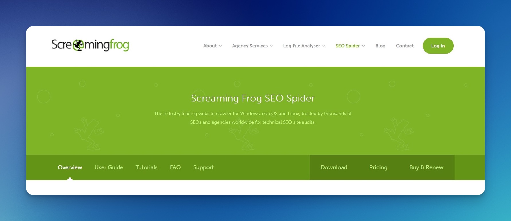 Screaming Frog SEO Spider Anwendung mit Website-Crawl-Ergebnissen und technischer Problem-Analyse