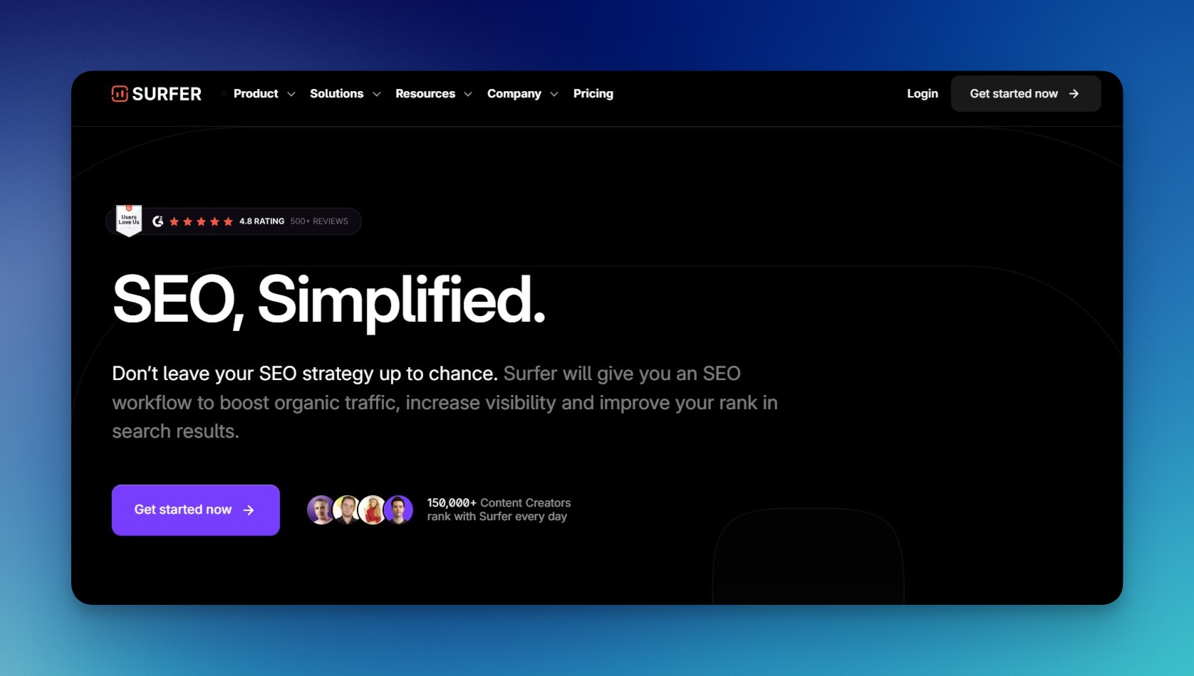 Surfer SEO Content-Optimierungs-Tool mit SERP-Analyse und On-Page-Empfehlungen
