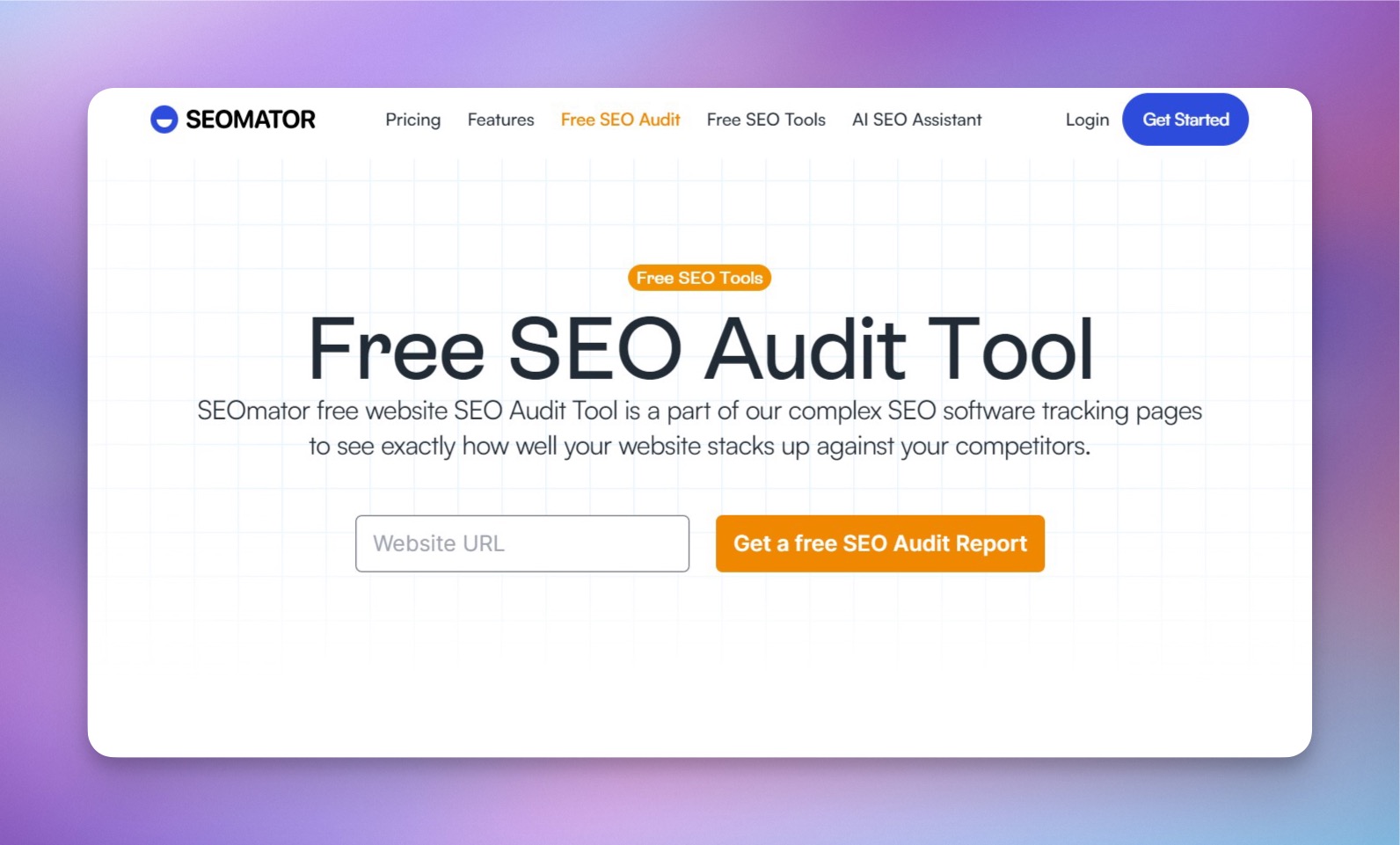 SEOmator SEO-Audit-Tool-Oberflaeche mit Website-Analyseergebnissen und Empfehlungen