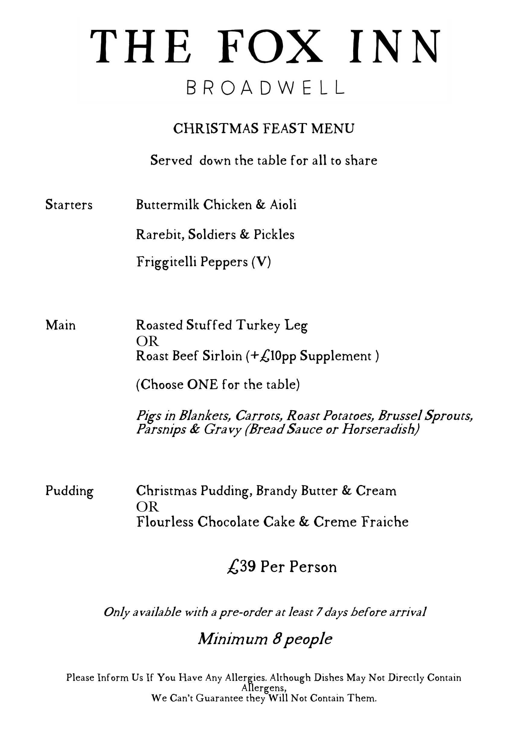 Christmas Menu