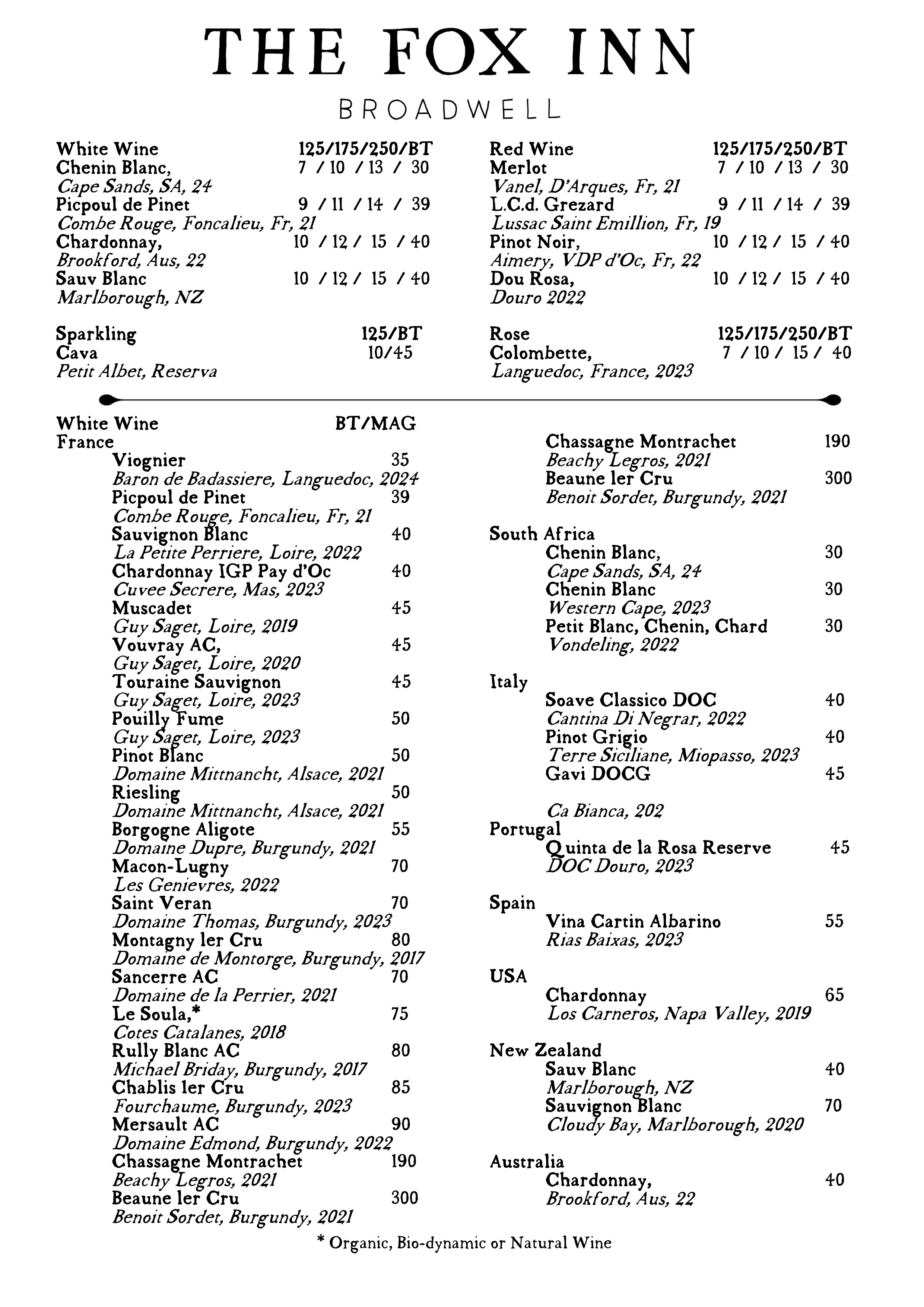 Wine List