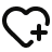 Outline of heart with plus sign